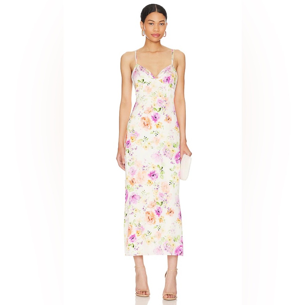 NWT Favorite Daughter Rosemary MIDI Spaghetti Strap Dress in Ojai Watercolor 6